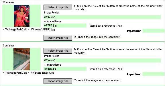 Example imported images