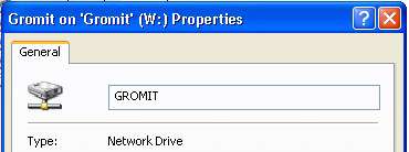 Properties of network disk