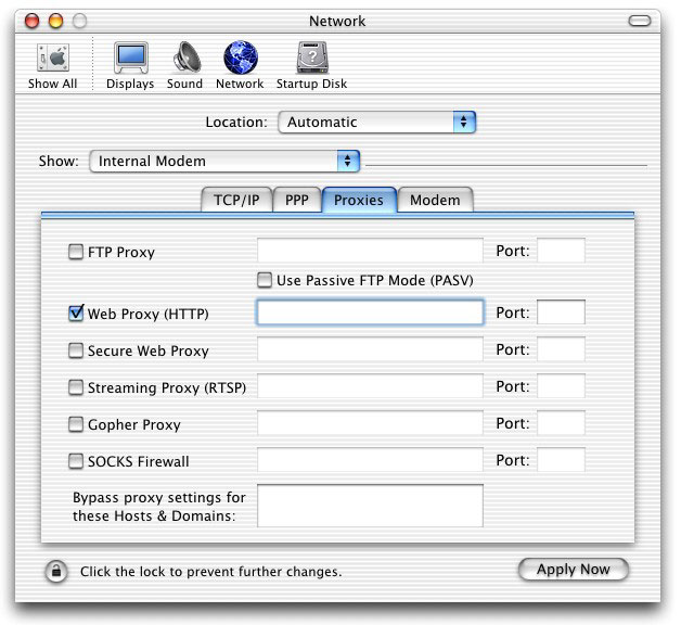 Network Setting on Mac OS X